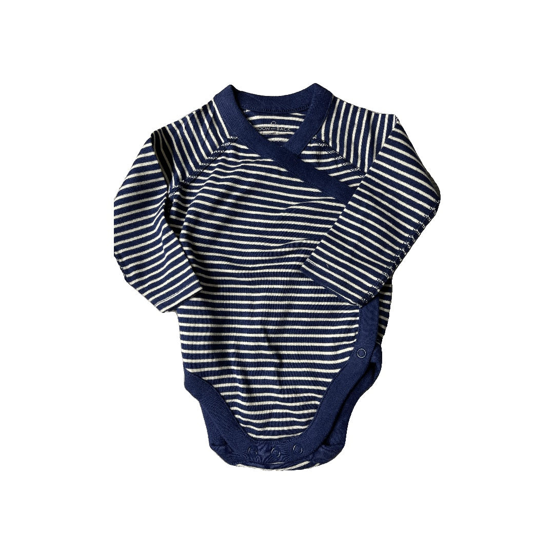 Moon and back Boys Navy Blue | White | Stripe Onesie Size: 3-6 months Navy Blue | White | Stripe