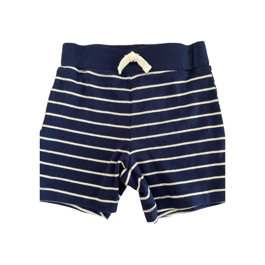 Carters Unisex Navy Blue | White | Stripe Shorts Size: 12 months Navy Blue | White | Stripe