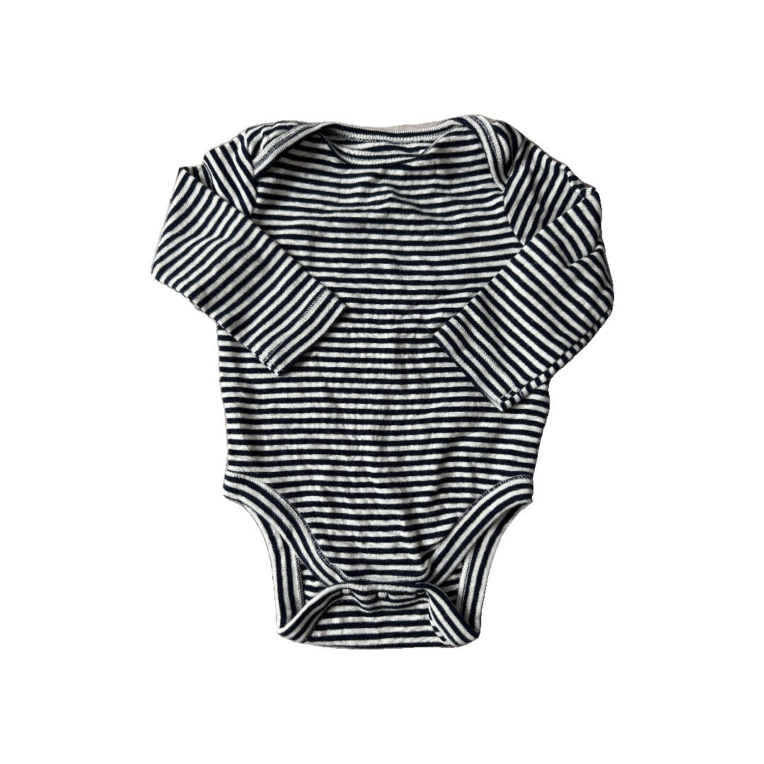 Old Navy Boys Navy Blue | White | Stripe Onesie Size: 0-3 months Navy Blue | White | Stripe
