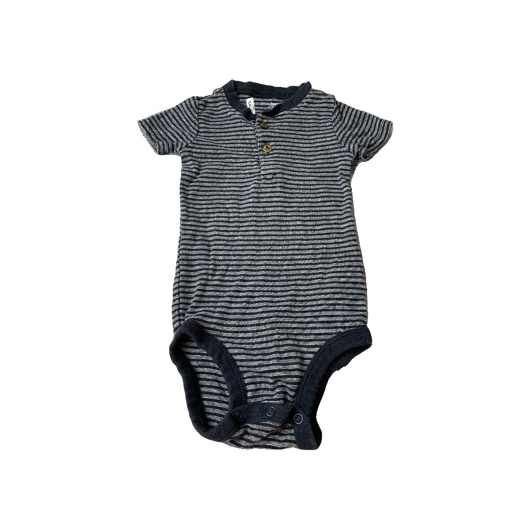 Just Born Boys Navy Blue | White | Stripe Onesie Size: 12 months Navy Blue | White | Stripe