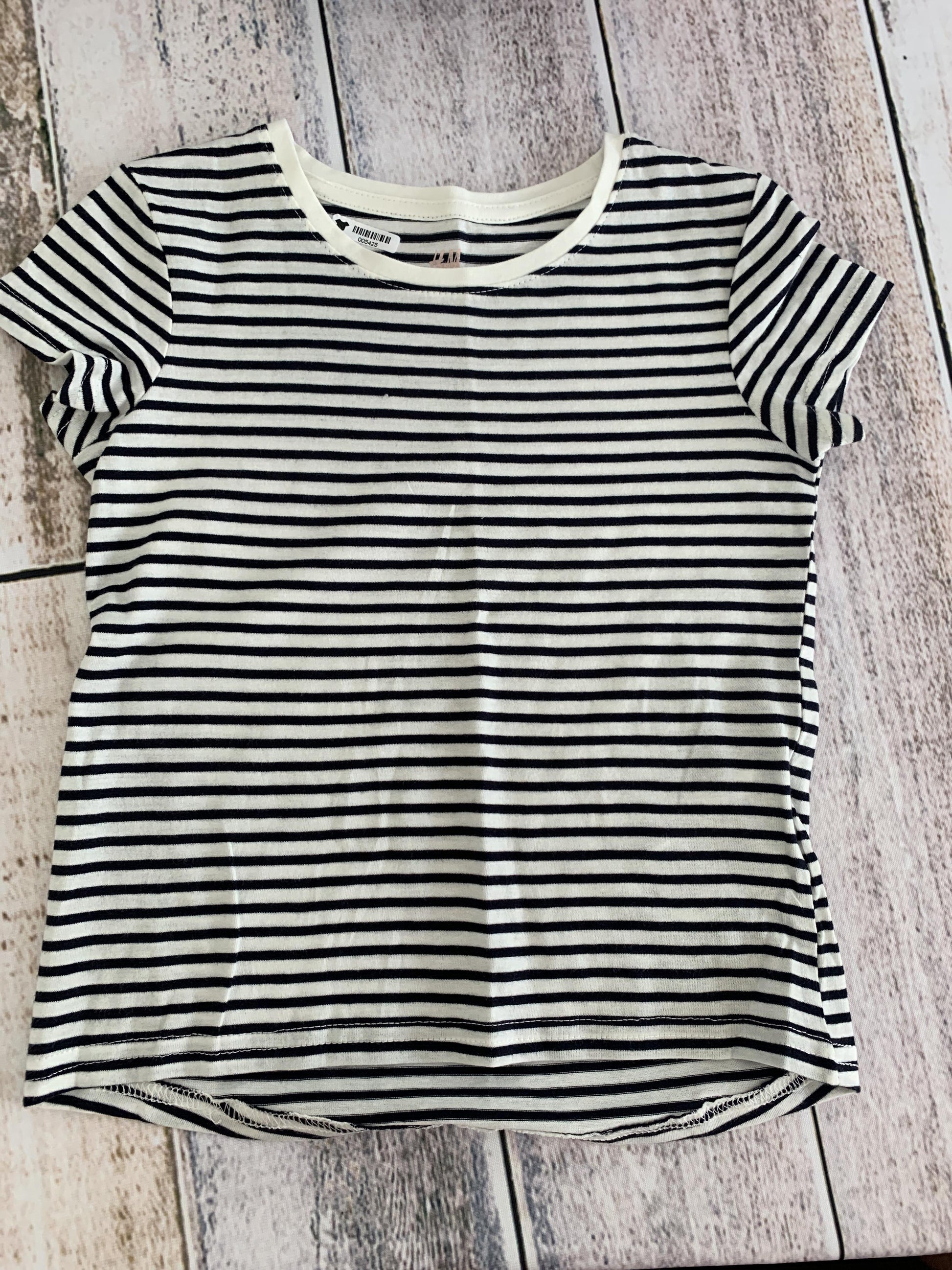 H&M Girls Navy Blue | White | Stripe Shirt Size: 2 years Navy Blue | White | Stripe