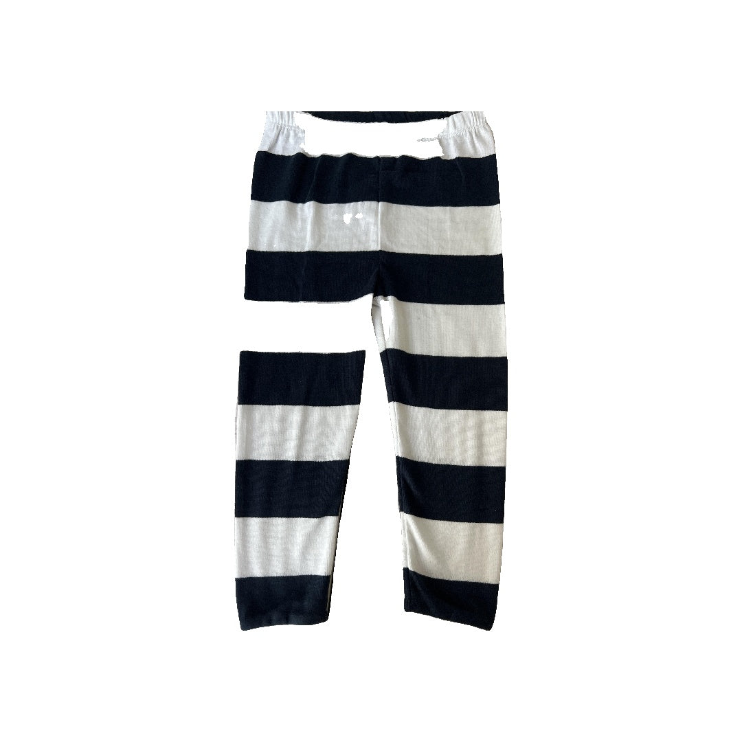 Burt's Bees Unisex Navy Blue | White | Stripe Pajamas Size: 3T Navy Blue | White | Stripe
