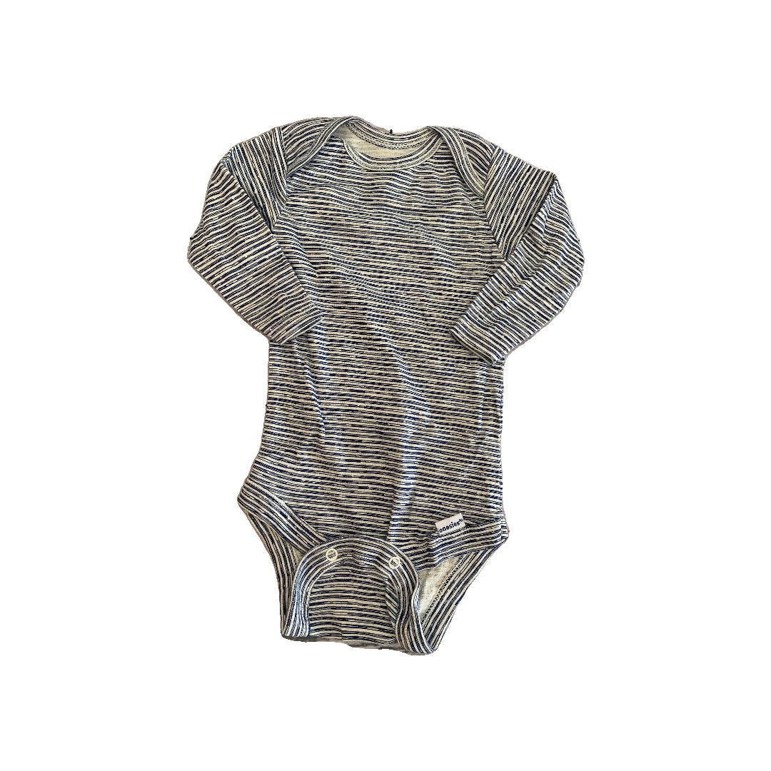 Gerber organic Boys Navy Blue | White | Stripe Onesie Size: 0-3 months Navy Blue | White | Stripe