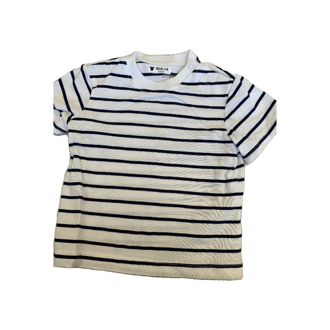 Little Me Boys Navy Blue | White | Stripe T-Shirt Size: 9 months Navy Blue | White | Stripe