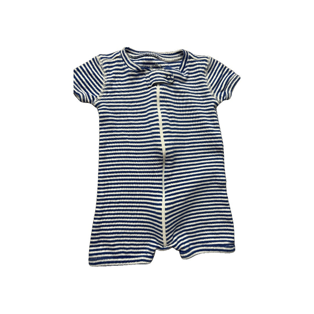 Primary Boys Navy Blue | White | Stripe Romper Size: 3-6 months Navy Blue | White | Stripe