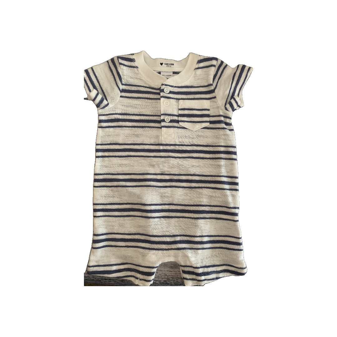 Carters Boys Navy Blue | White | Stripe Romper Size: 6 months Navy Blue | White | Stripe