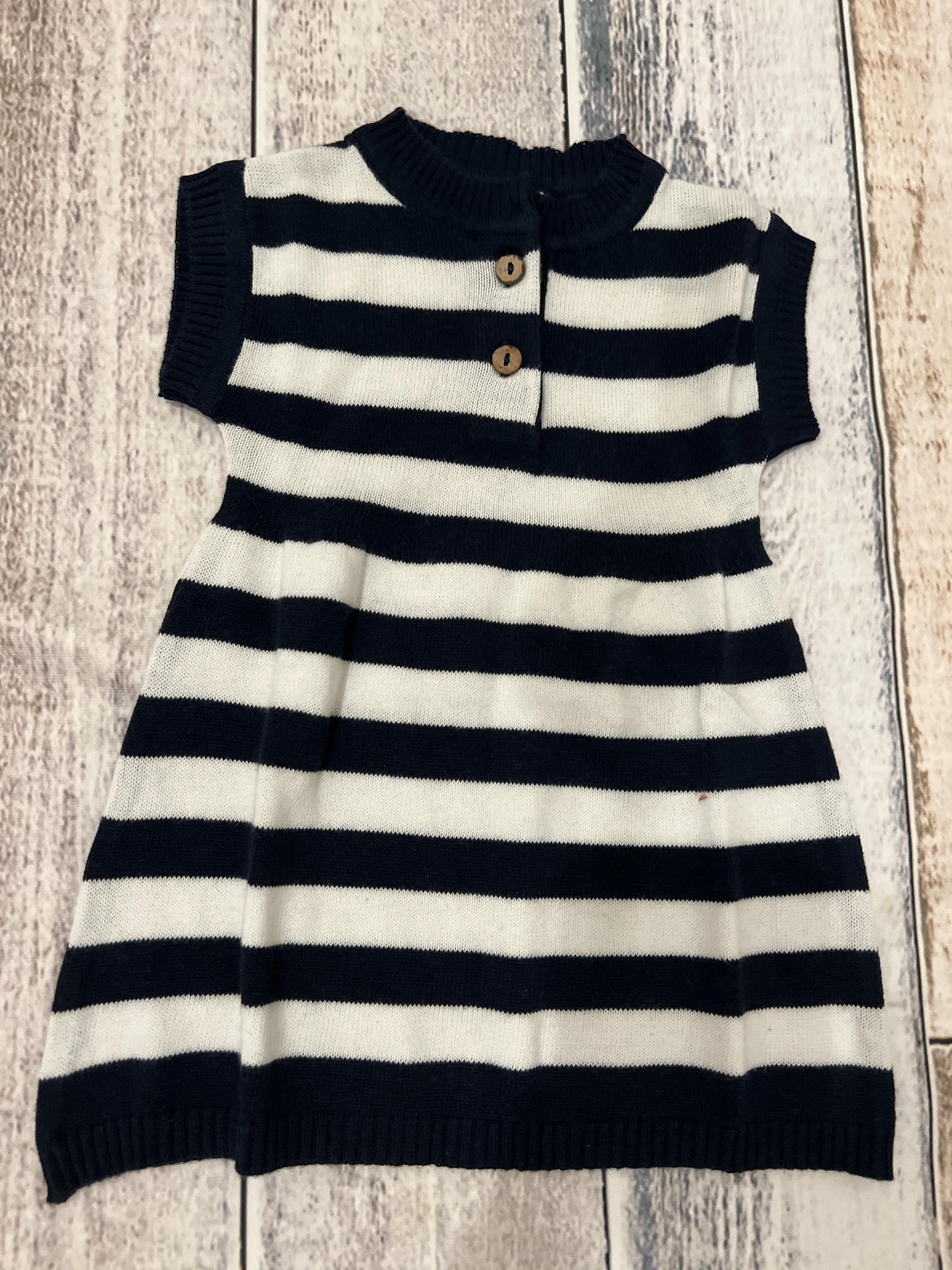 Viverano Girls Navy Blue | White | Stripe Dress Size: 3-6 months Navy Blue | White | Stripe