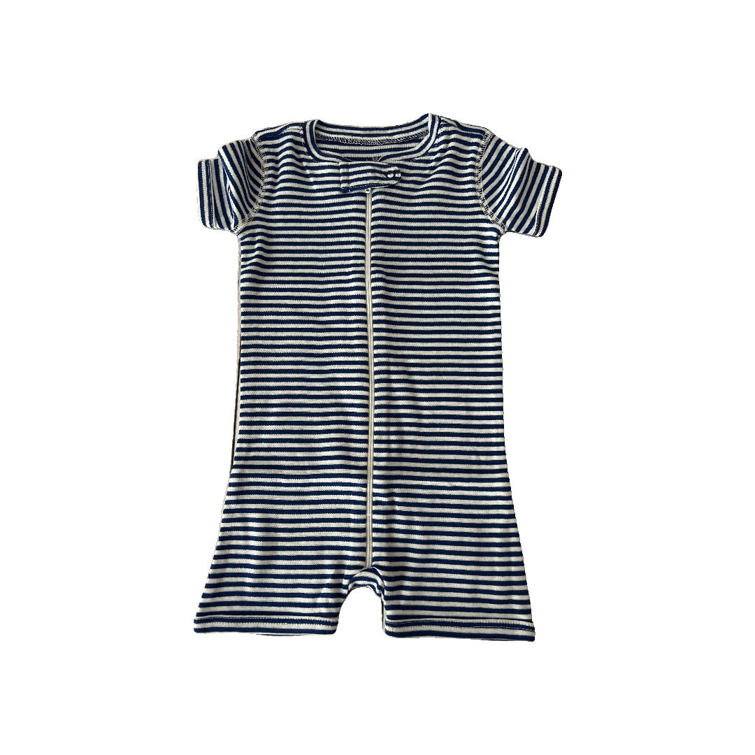 Primary Boys Navy Blue | White | Stripe Romper Size: 6-9 months Navy Blue | White | Stripe