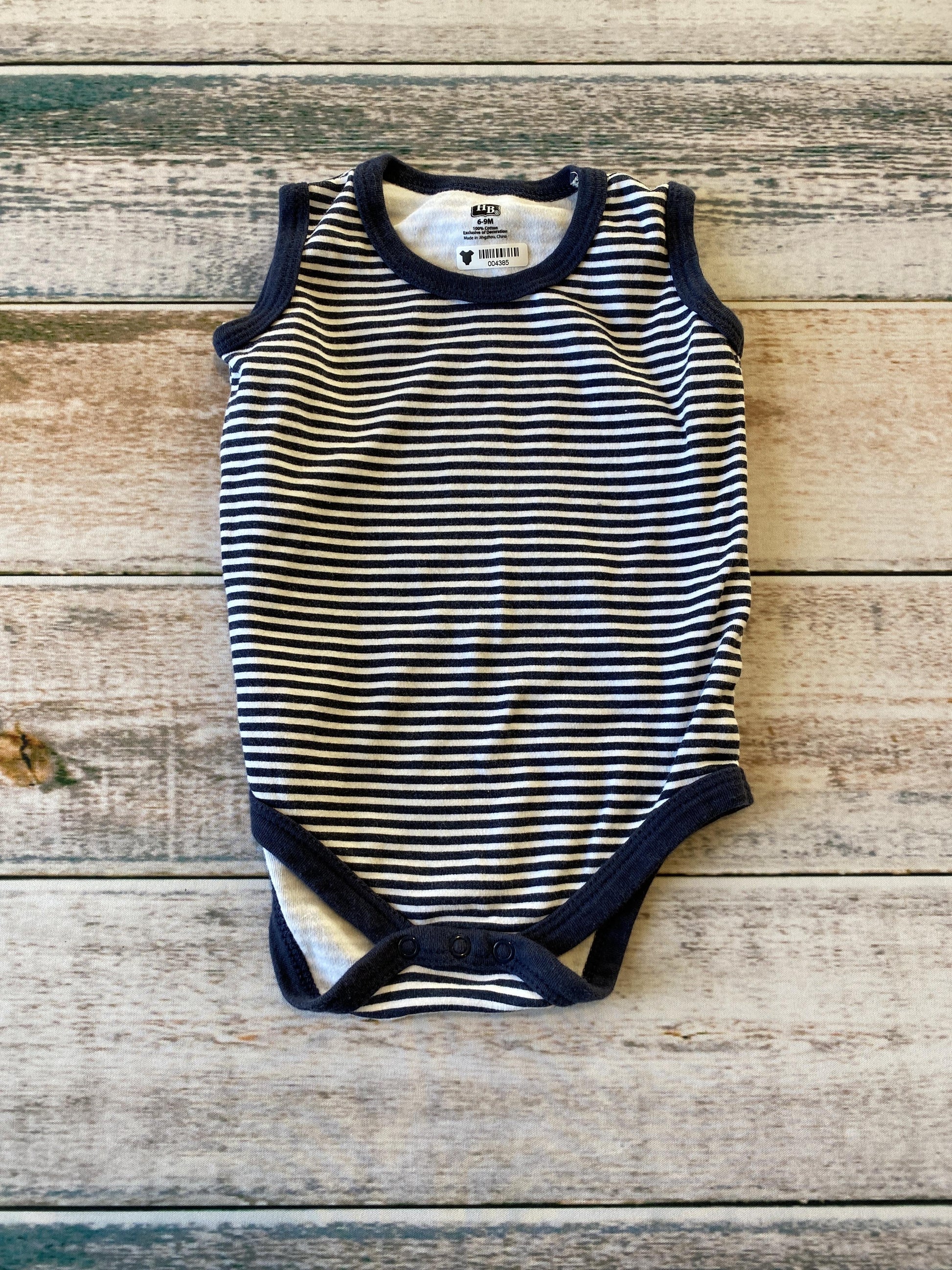 HB Boys Navy Blue | White | Stripe Onesie Size: 6-9 months Navy Blue | White | Stripe