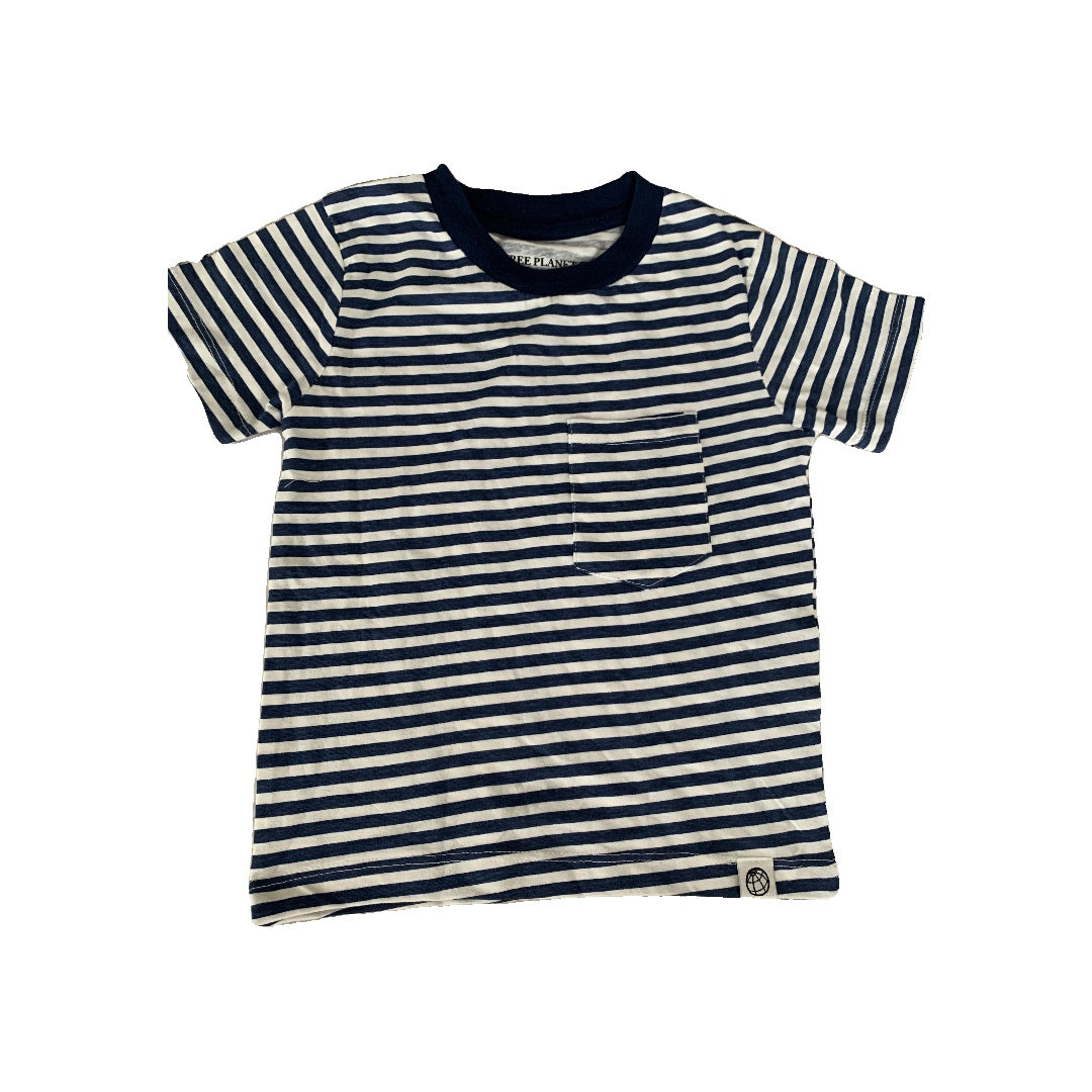 Free Planet Girls Navy Blue | White | Stripe T-Shirt Size: 2T Navy Blue | White | Stripe
