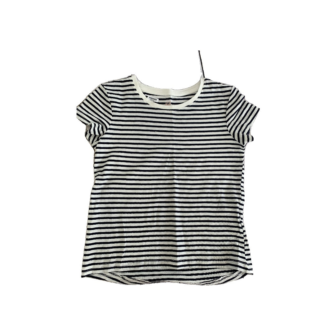 H&M Girls Navy Blue | White | Stripe Shirt Size: 2 years Navy Blue | White | Stripe