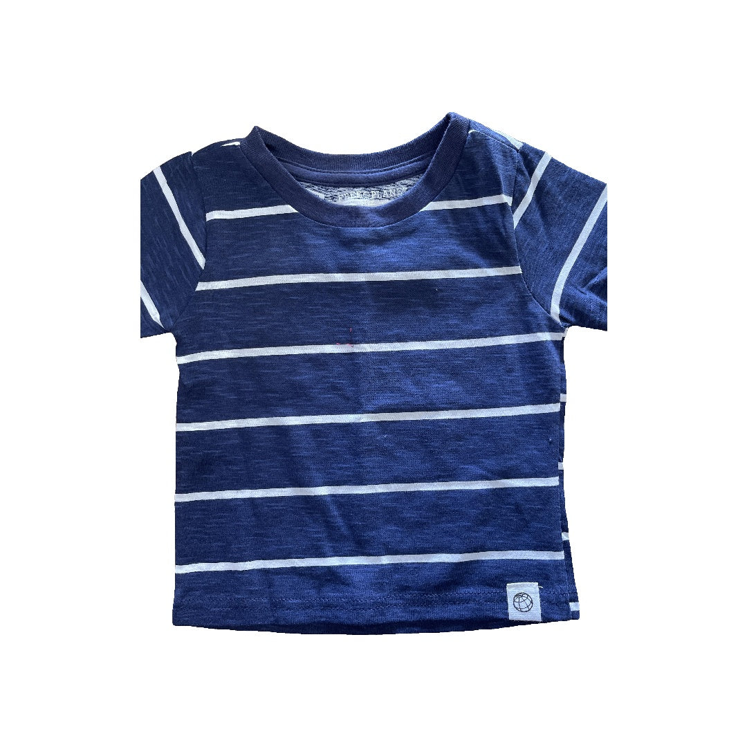 Free Planet Boys Navy Blue | White | Stripe T-Shirt Size: 12 months Navy Blue | White | Stripe