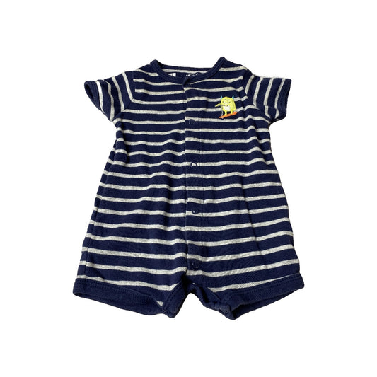 Carters Boys Navy Blue | White | Stripe Romper Size: 3 months Navy Blue | White | Stripe