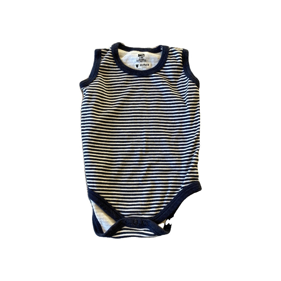 HB Boys Navy Blue | White | Stripe Onesie Size: 6-9 months Navy Blue | White | Stripe