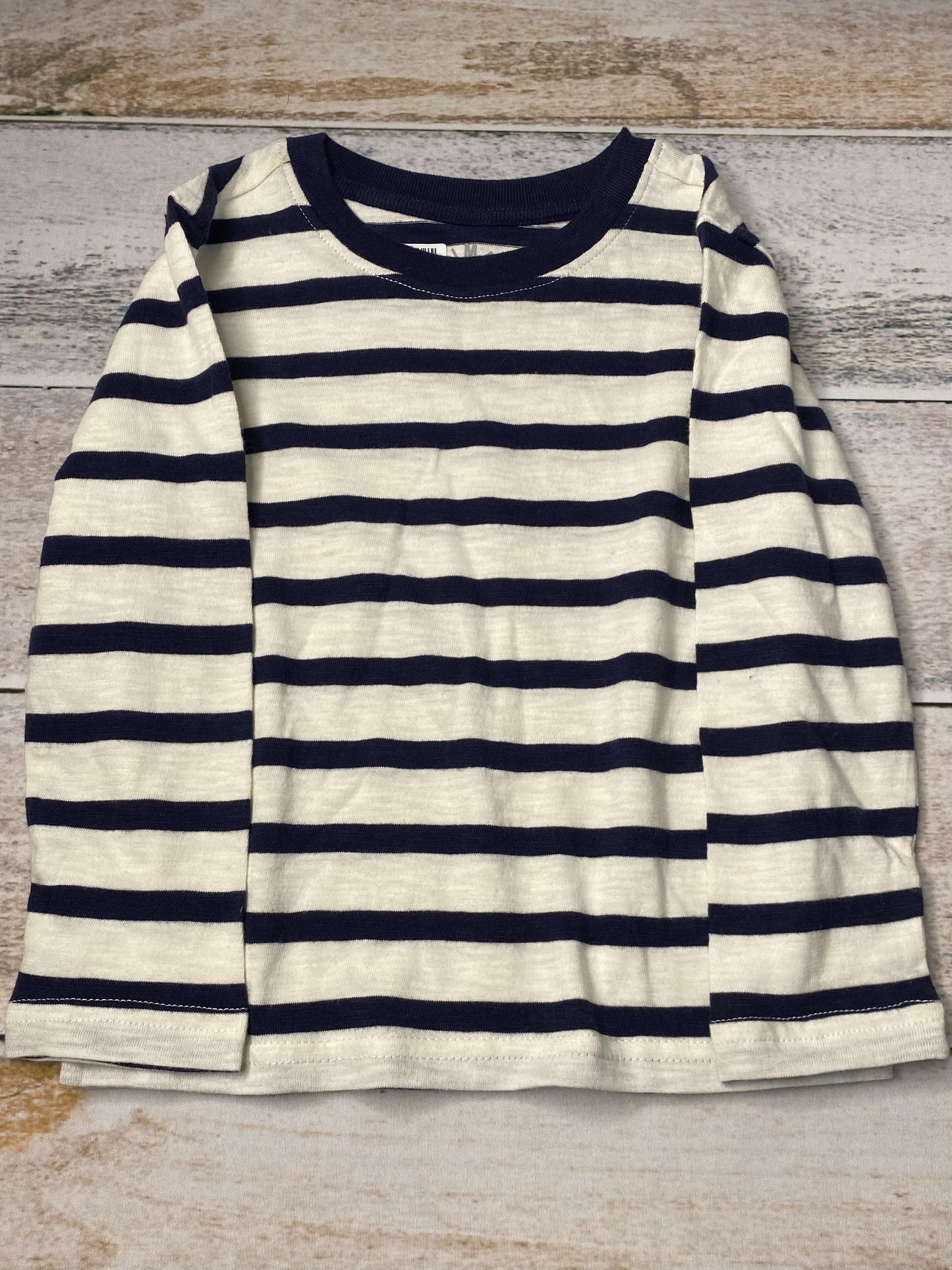 Primary Unisex Navy Blue | White | Stripe Long Sleeve T-Shirt Size: 2T Navy Blue | White | Stripe