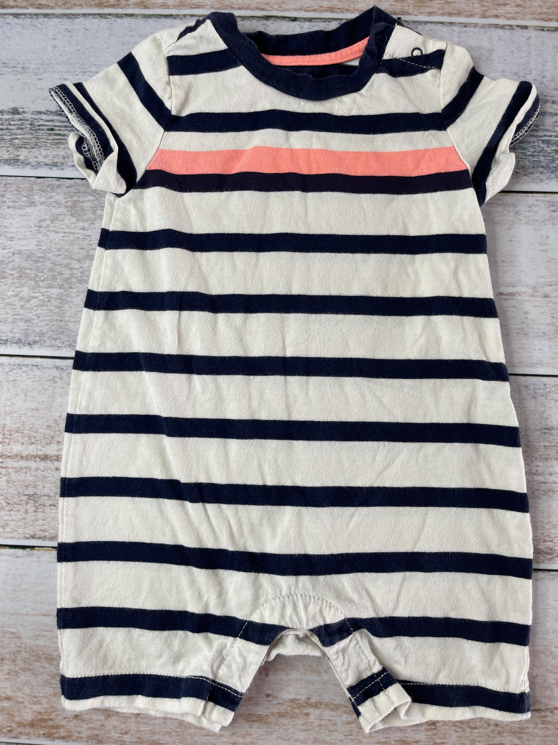 Gap Boys Navy Blue | White | Stripe Romper Size: 6-12 months Navy Blue | White | Stripe