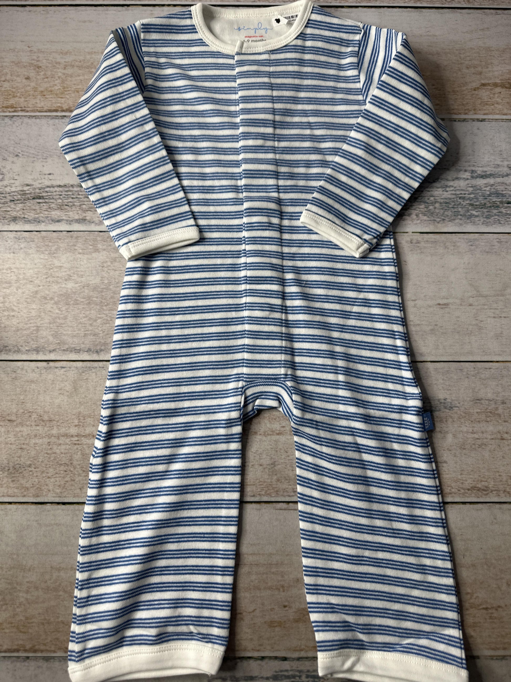 Magnetic Me Unisex Navy Blue | White | Stripe Pajamas Size: 6-9 months Navy Blue | White | Stripe