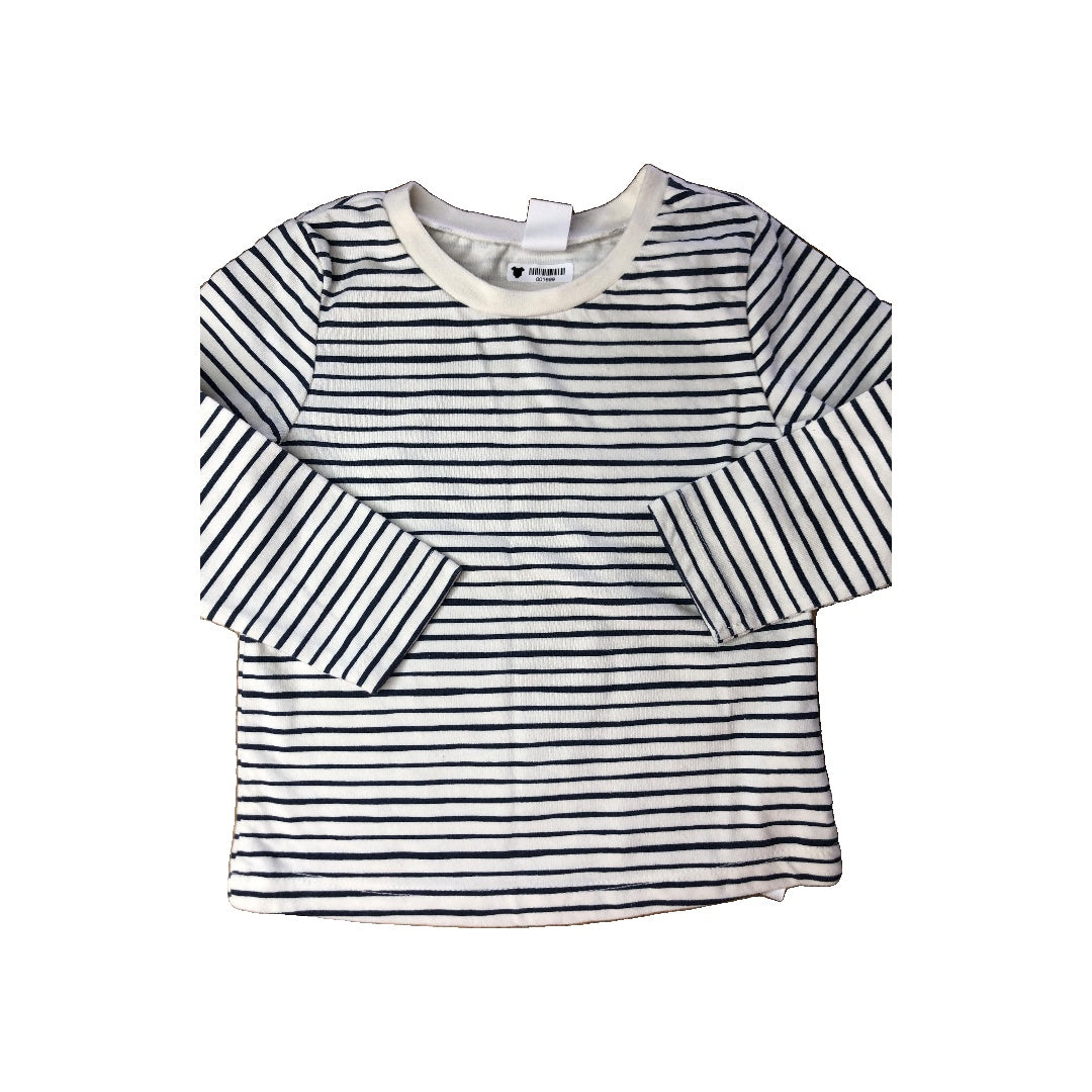 PL Baby Unisex Navy Blue | White | Striped Long Sleeve T-Shirt Size: 12-18 months Navy Blue | White | Striped