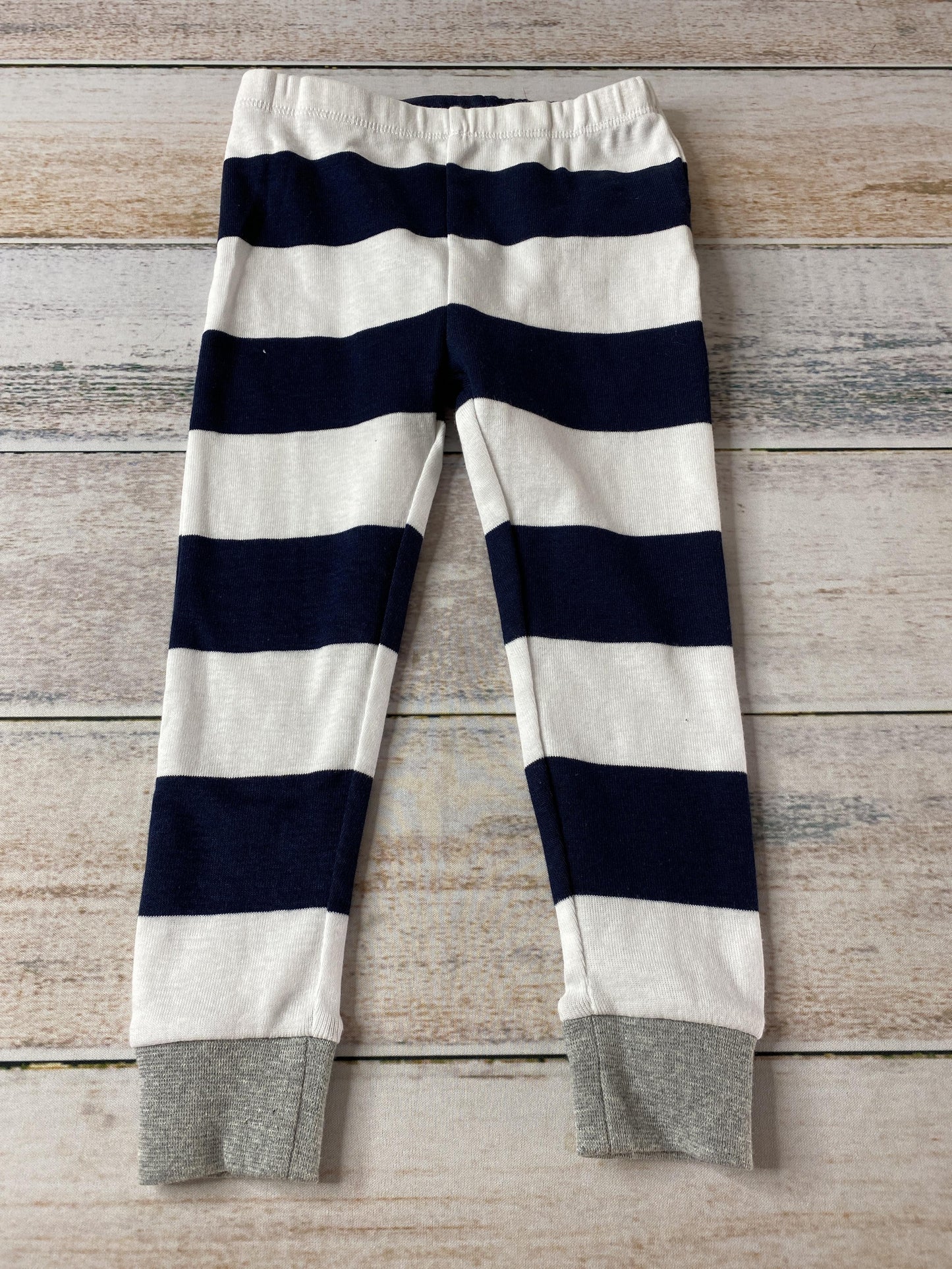 Burt's Bees Boys Navy Blue | White | Striped Pajamas Size: 2T Navy Blue | White | Striped