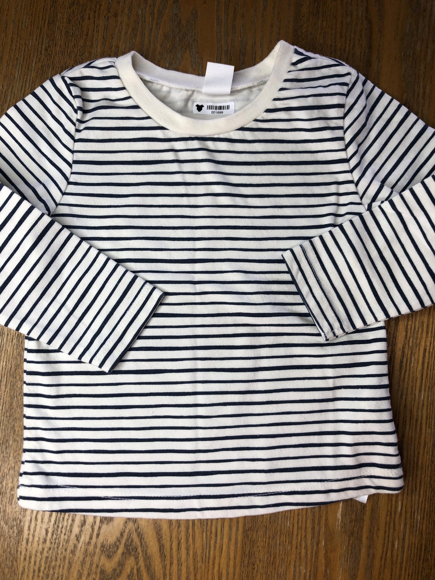 PL Baby Unisex Navy Blue | White | Striped Long Sleeve T-Shirt Size: 12-18 months Navy Blue | White | Striped