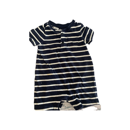 Gap Boys Navy Blue | White | Striped Romper Size: 6-12 months Navy Blue | White | Striped