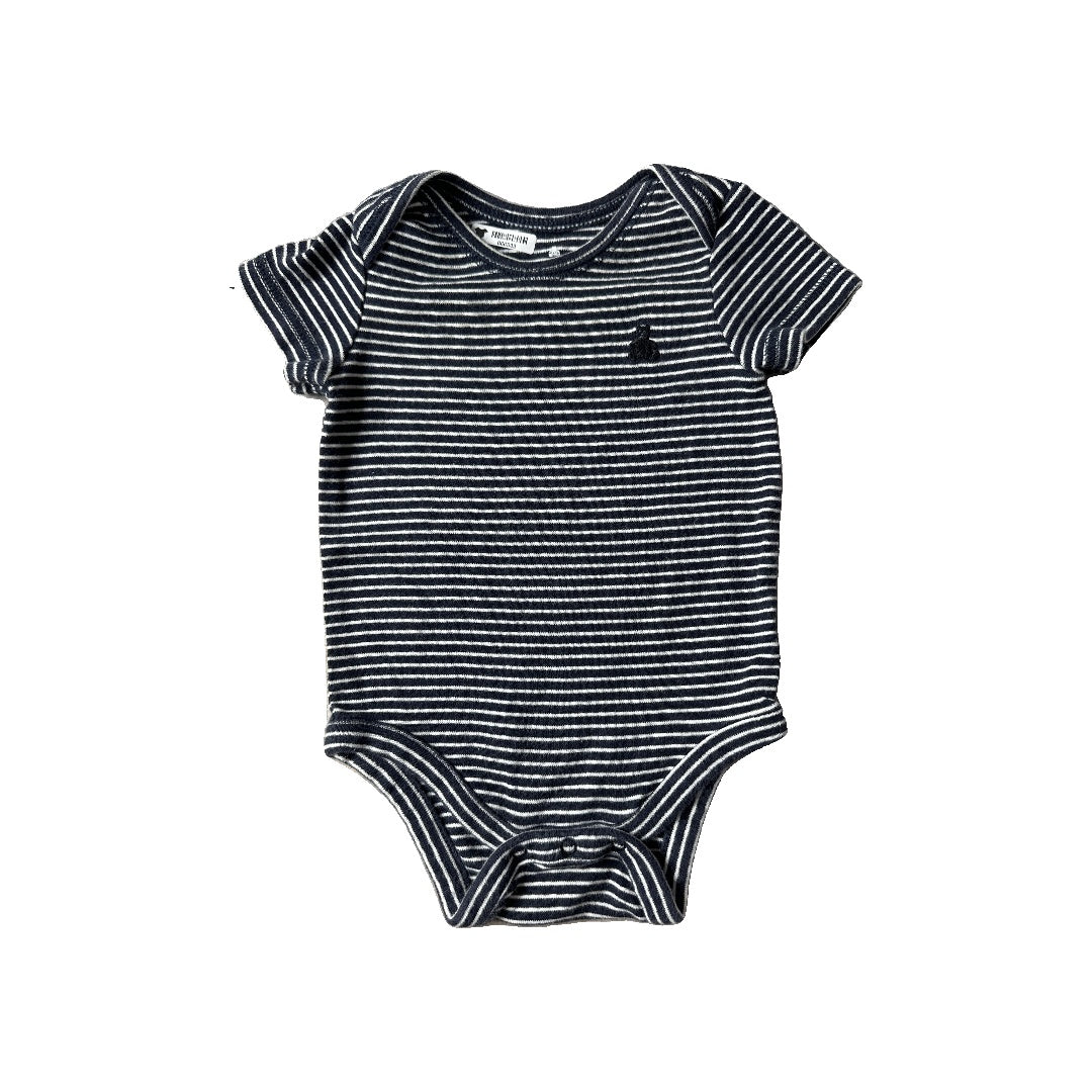 Gap Boys Navy Blue | White | Striped Onesie Size: 3-6 months Navy Blue | White | Striped