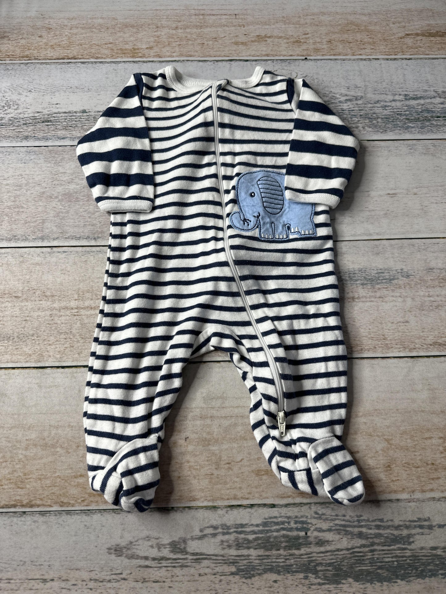 WonderNation Boys Navy Blue | White | Striped Pajamas Size: 0-3 months Navy Blue | White | Striped