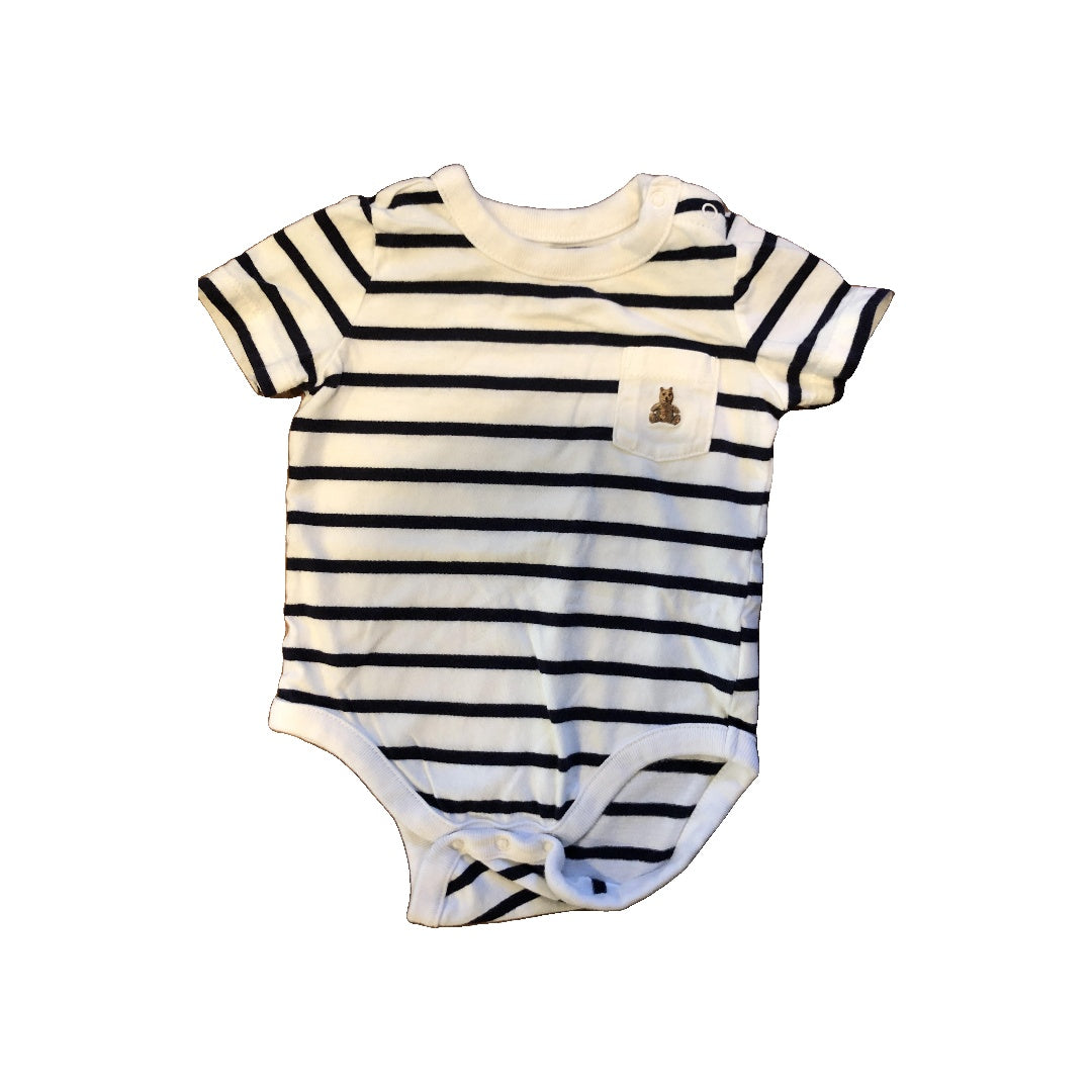 Gap Unisex Navy Blue | White | Striped Onesie Size: 3-6 months Navy Blue | White | Striped