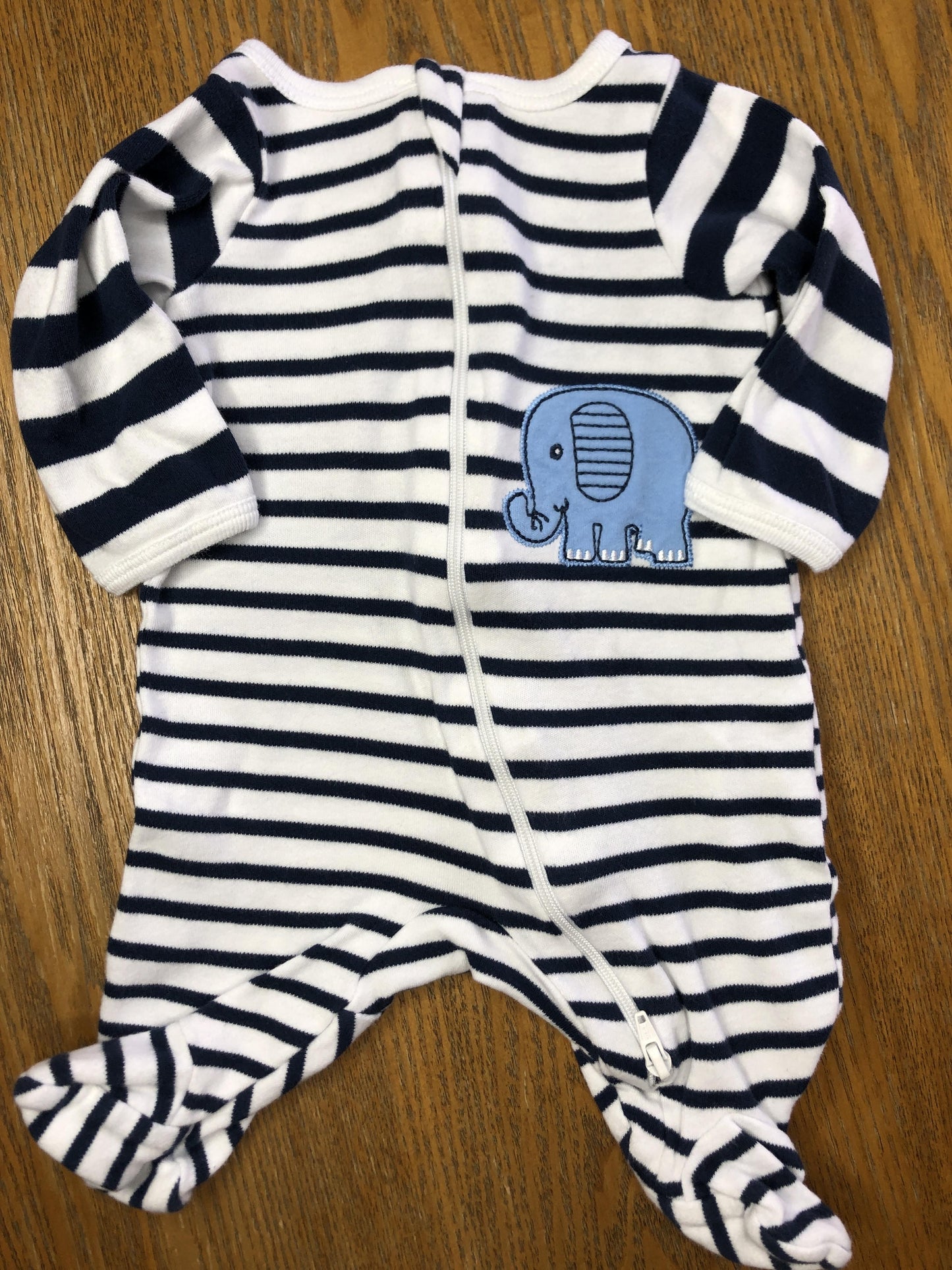 WonderNation Boys Navy Blue | White | Striped Pajamas Size: Newborn Navy Blue | White | Striped