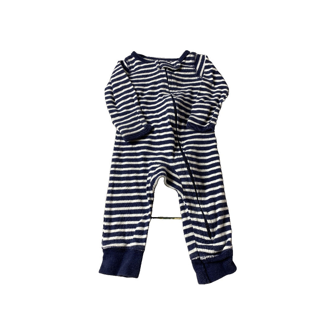 Carters Boys Navy Blue | White | Striped Long Sleeve Outfit Size: Newborn Navy Blue | White | Striped