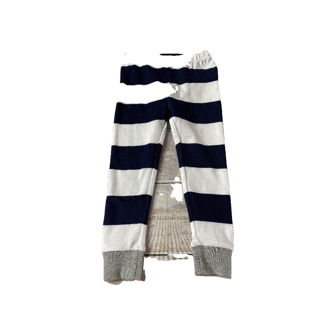 Burt's Bees Boys Navy Blue | White | Striped Pajamas Size: 2T Navy Blue | White | Striped