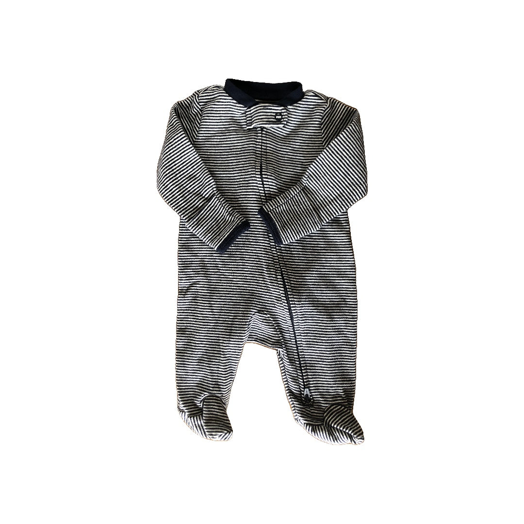 Carters Boys Navy Blue | White | Striped Pajamas Size: Newborn Navy Blue | White | Striped
