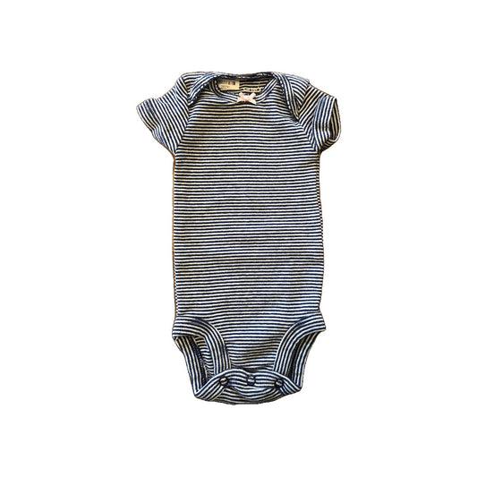 Carters Girls Navy Blue | White | Striped Onesie Size: Newborn Navy Blue | White | Striped
