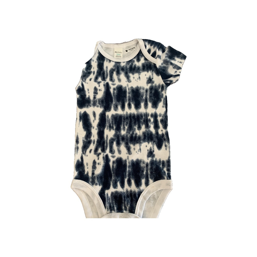 PL Baby Boys Navy Blue | White | Tie Dye Onesie Size: 12M Navy Blue | White | Tie Dye
