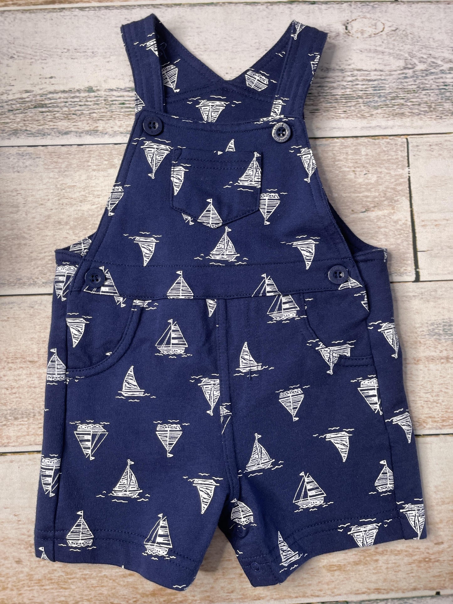 Carters Boys Navy Blue | White Overalls Size: 6-9 months Navy Blue | White