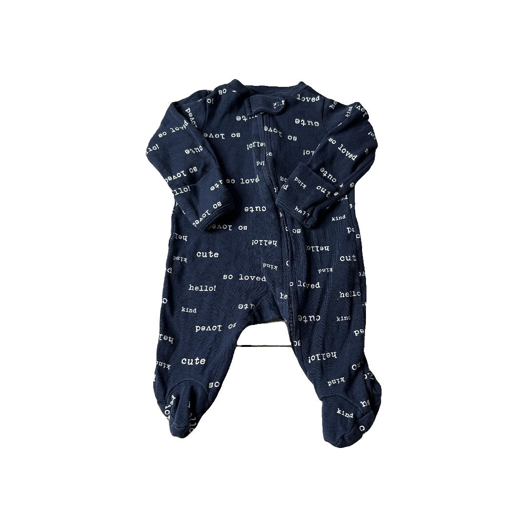 Carters Boys Navy Blue | White Pajamas Size: Newborn Navy Blue | White
