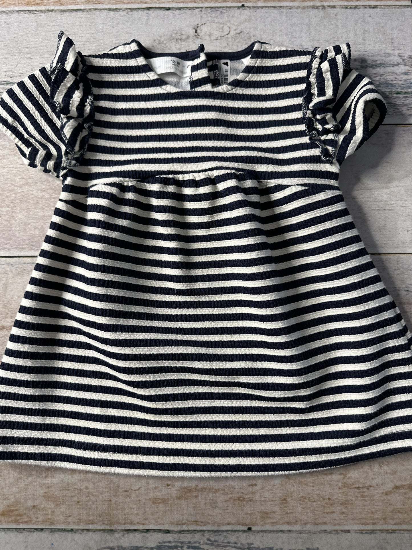 Zara Girls Navy Blue | White Dress Size: 12-18 months Navy Blue | White