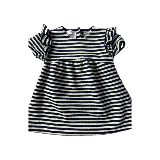 Zara Girls Navy Blue | White Dress Size: 12-18 months Navy Blue | White