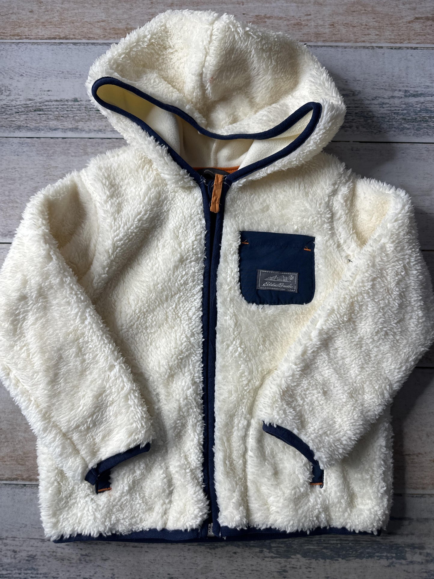 Eddie Bauer Unisex Navy Blue | White Hoodie Size: 3T Navy Blue | White