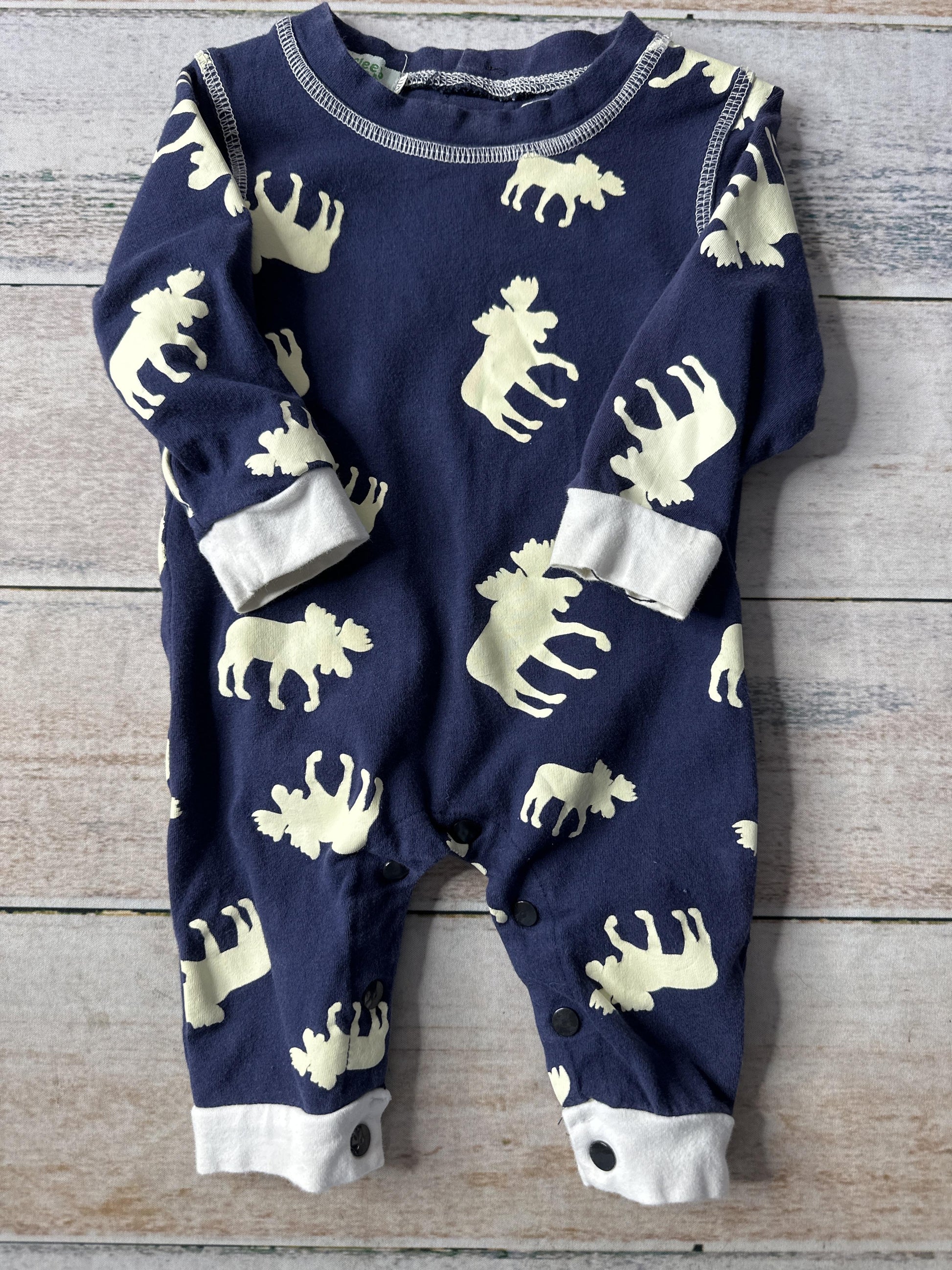 Unisex Navy Blue | White Long Sleeve Outfit Size: 3-6 months Navy Blue | White