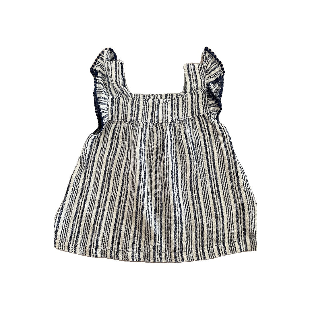 Carters Girls Navy Blue | White Tank Top Size: 18-24 months Navy Blue | White