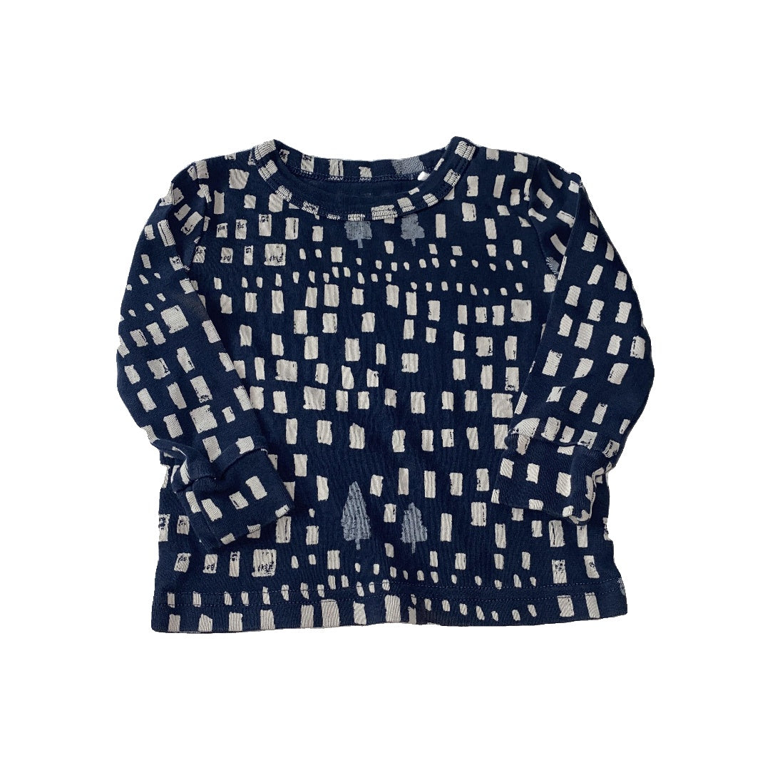 Oliver & Rain Unisex Navy Blue | White Pajamas Size: 12 months Navy Blue | White