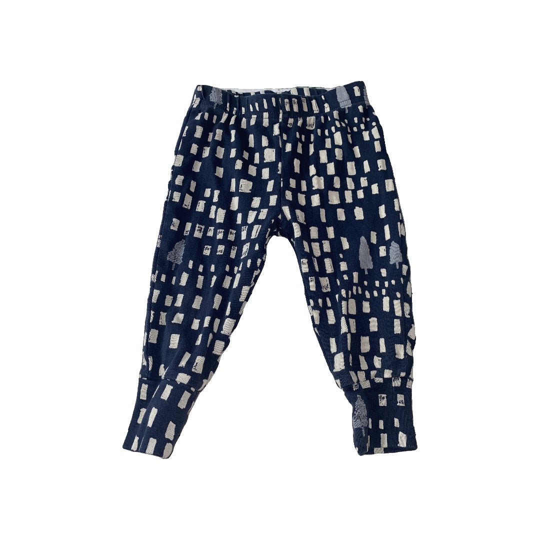 Oliver & Rain Unisex Navy Blue | White Pajamas Size: 12 months Navy Blue | White
