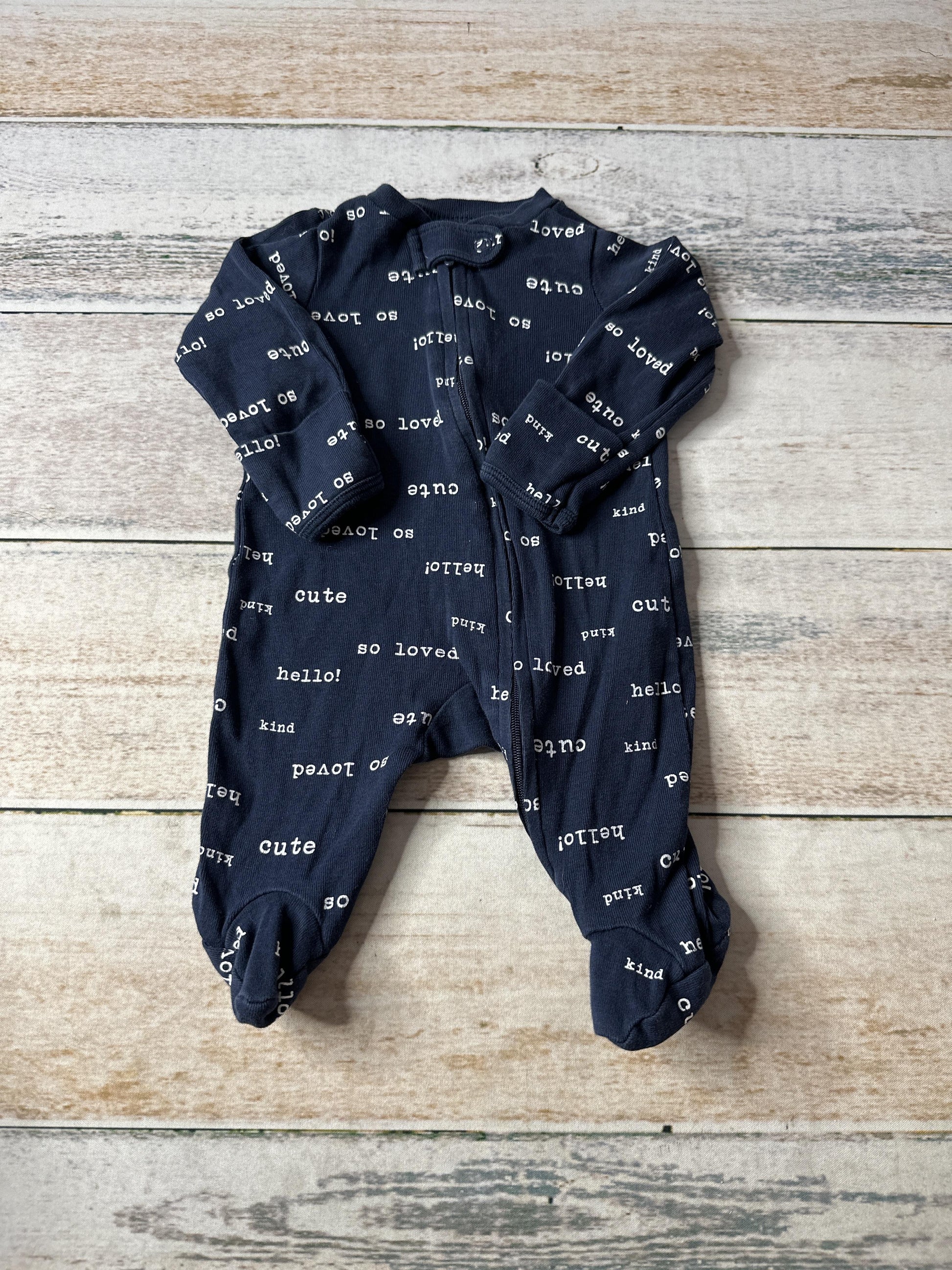 Carters Boys Navy Blue | White Pajamas Size: Newborn Navy Blue | White