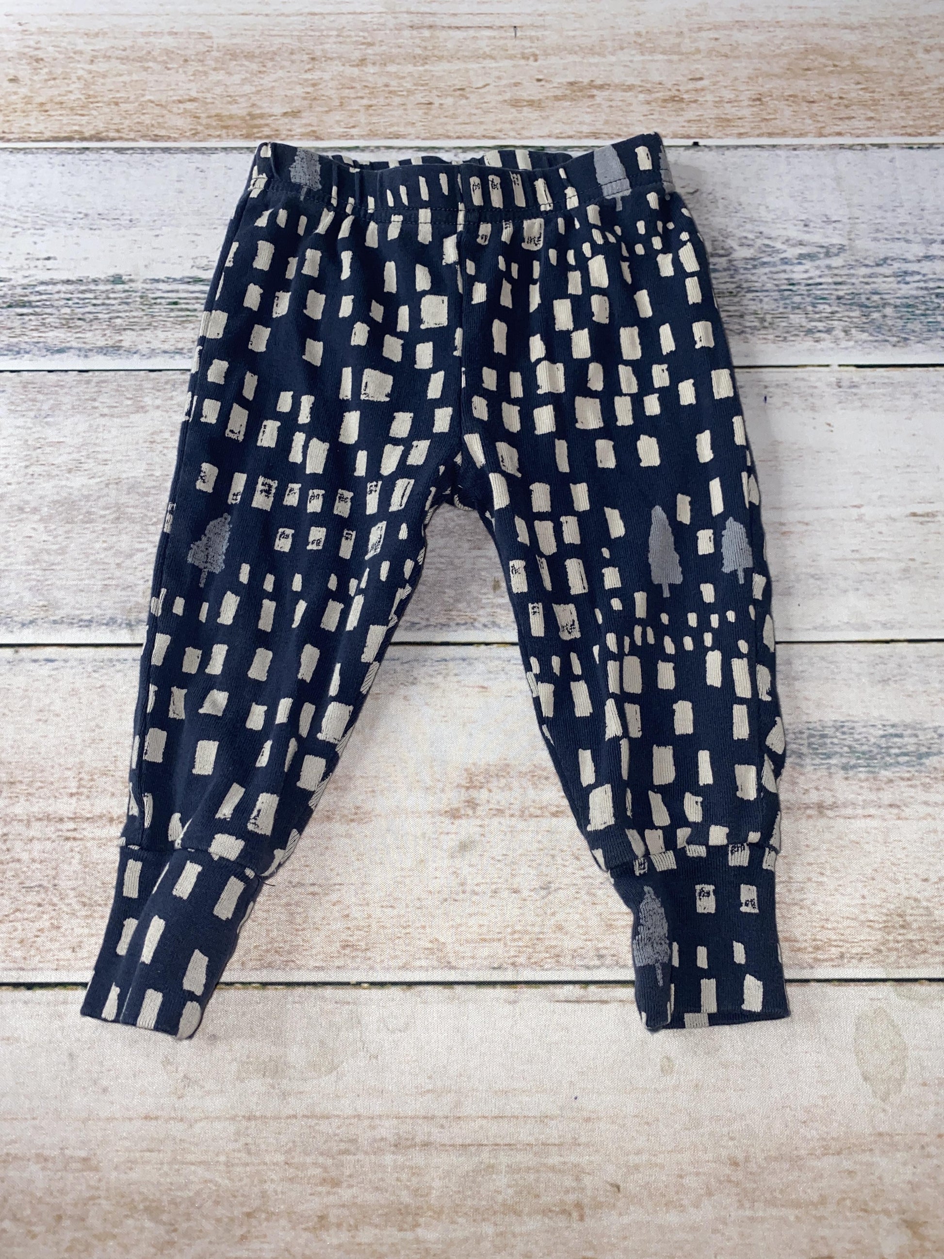Oliver & Rain Unisex Navy Blue | White Pajamas Size: 12 months Navy Blue | White