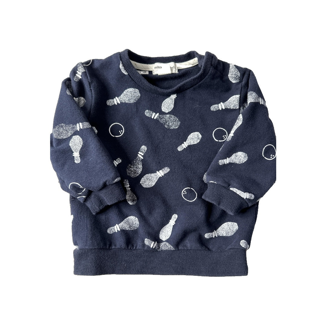 Miles Boys Navy Blue | White Sweater Size: 6-9 months Navy Blue | White