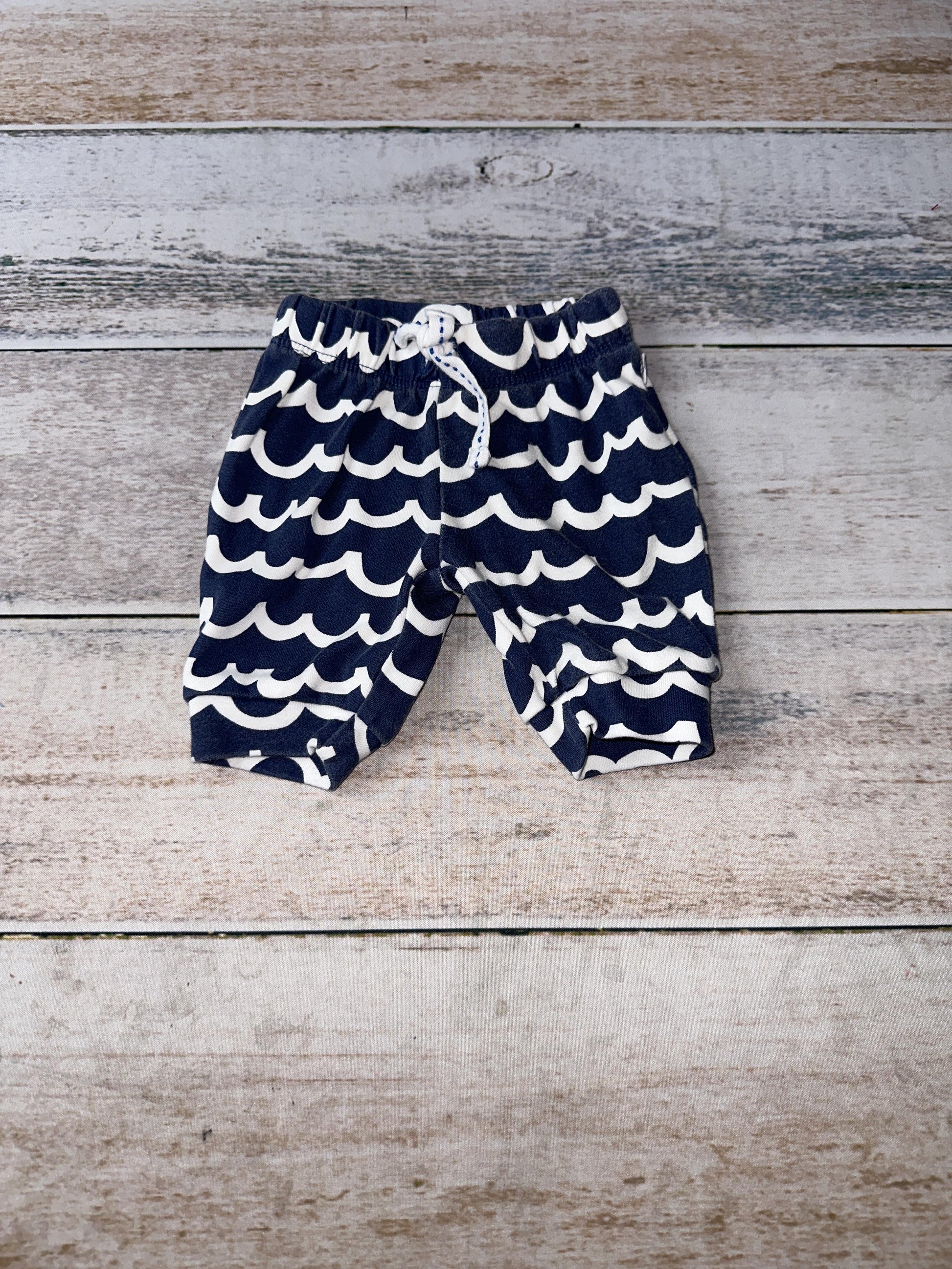 Oliver & Rain Unisex Navy Blue | White Pants Size: Newborn Navy Blue | White