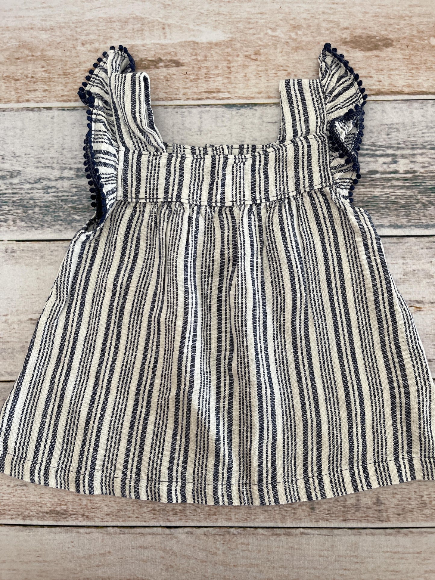 Carters Girls Navy Blue | White Tank Top Size: 18-24 months Navy Blue | White