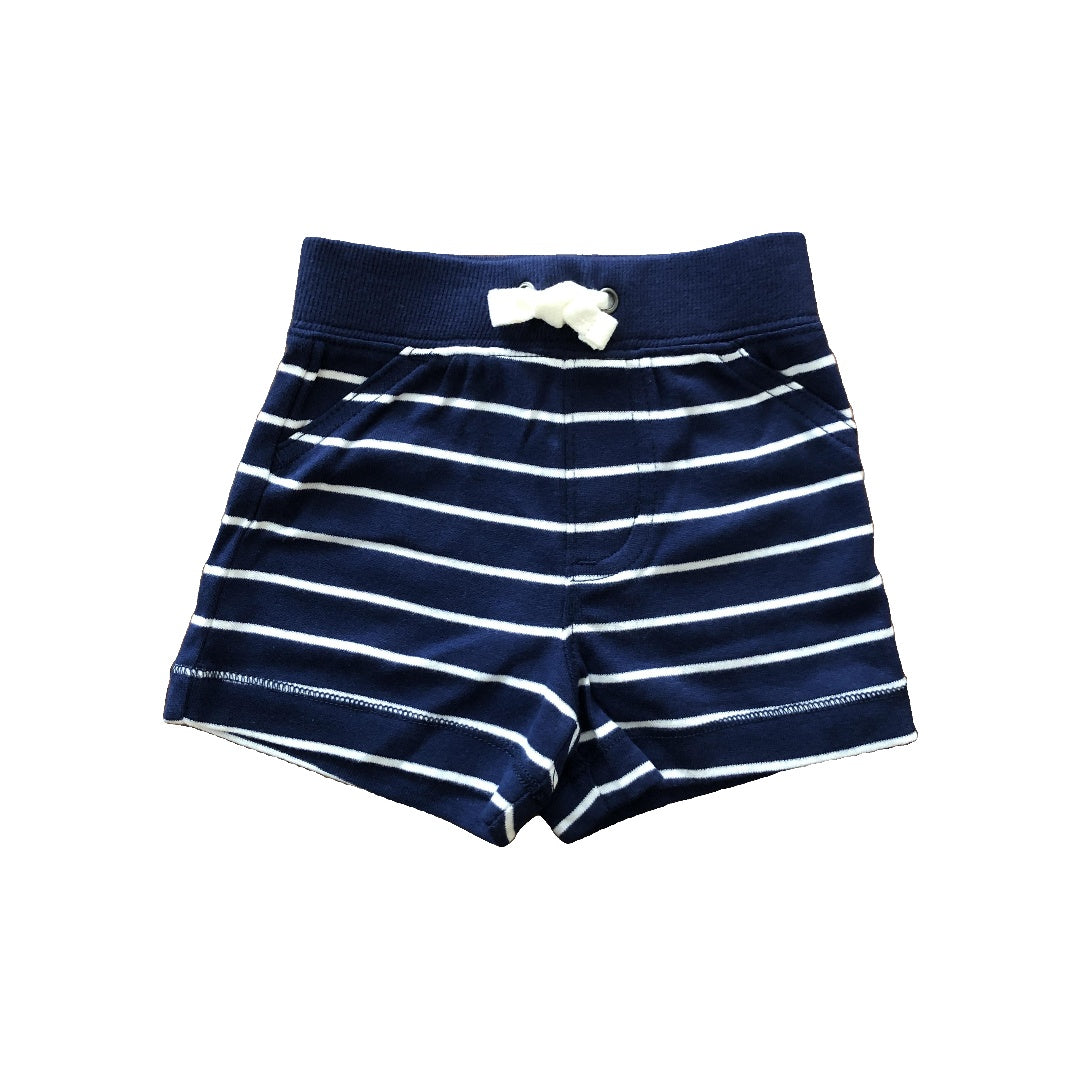 Carters Girls Navy Blue | Wool White | Striped Shorts Size: 3 months Navy Blue | Wool White | Striped