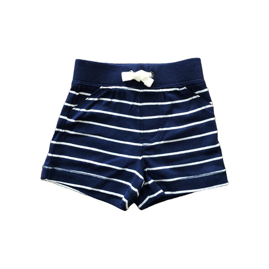 Carters Girls Navy Blue | Wool White | Striped Shorts Size: 3 months Navy Blue | Wool White | Striped